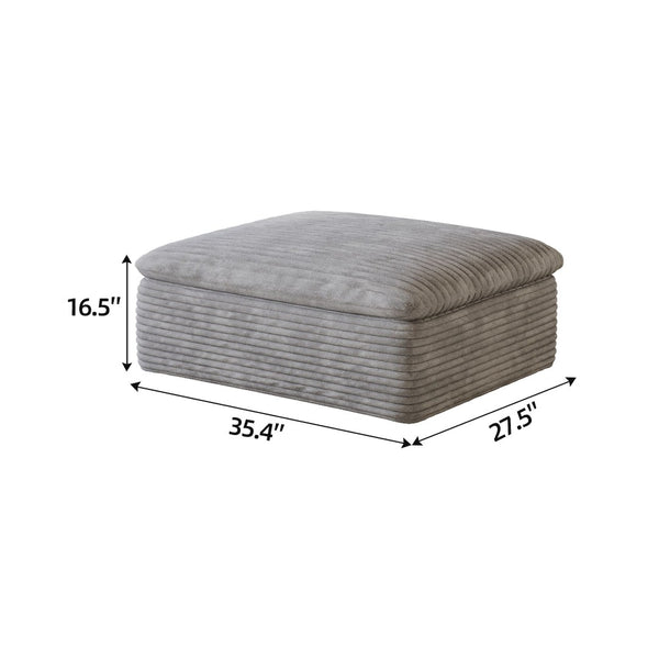 English Elm 1 Cushioned Modular Ottoman Soft Upholstered Frameless Design for Living Room Seating Grey W2824P447654