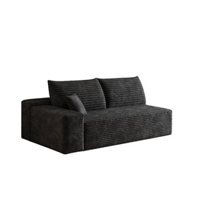 English Elm Y159-3Seat-Left-Black-Sofa Corduroy Sectional for Modern Living Rooms with Cloud Silhouette Black Left W2824P452793