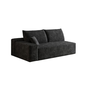 English Elm Y159-3Seat-Left-Black-Sofa Corduroy Sectional for Modern Living Rooms with Cloud Silhouette Black Left W2824P452793