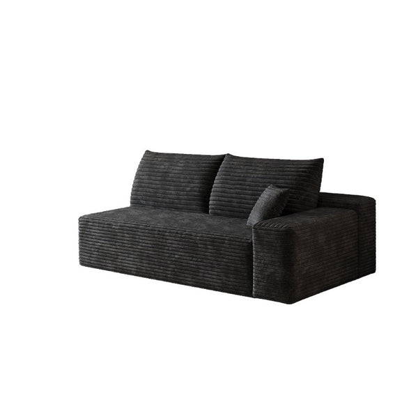 English Elm Y159-3Seat-Left-Black-Sofa Corduroy Sectional for Modern Living Rooms with Cloud Silhouette Black Right W2824P452795