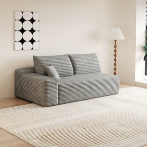 English Elm Y159-3Seat-Left-Black-Sofa Corduroy Sectional for Modern Living Rooms with Cloud Silhouette Antique Grey Left W2824P452806