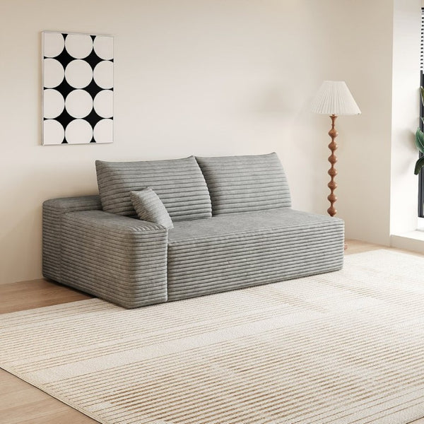 English Elm Y159-3Seat-Left-Black-Sofa Corduroy Sectional for Modern Living Rooms with Cloud Silhouette Antique Grey Left W2824P452806