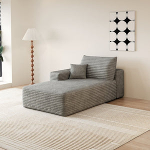 English Elm Y159-L-Sleeper-Grey Corduroy Sectional Sleeper Sofa with Reversible Chaise for Modern Living Antique Grey Left Sleeper W2824P452819