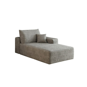 English Elm Y159-R-Sleeper-Grey Corduroy Sectional Sofa with Right Chaise for Living Room Comfort W2824P452821