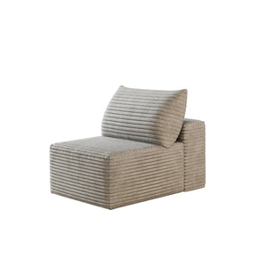 English Elm Y159-1s-grey Corduroy Single Chaise Lounge Reversible Low Profile Living Room Accent Seat Antique Grey W2824P452824