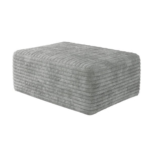 English Elm Y159-ottoman-grey Plush Corduroy Modular Ottoman for Contemporary Living Rooms and Bedrooms Grey W2824P452826