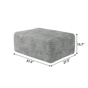 English Elm Y159-ottoman-grey Plush Corduroy Modular Ottoman for Contemporary Living Rooms and Bedrooms Grey W2824P452826