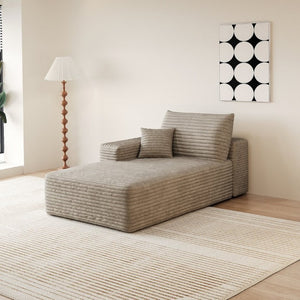 English Elm Y159-L-Sleeper-Grey Corduroy Sectional Sleeper Sofa with Reversible Chaise for Modern Living Camel Left Sleeper W2824P457754