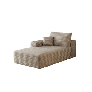 English Elm Y159-L-Sleeper-Grey Corduroy Sectional Sleeper Sofa with Reversible Chaise for Modern Living Camel Left Sleeper W2824P457754
