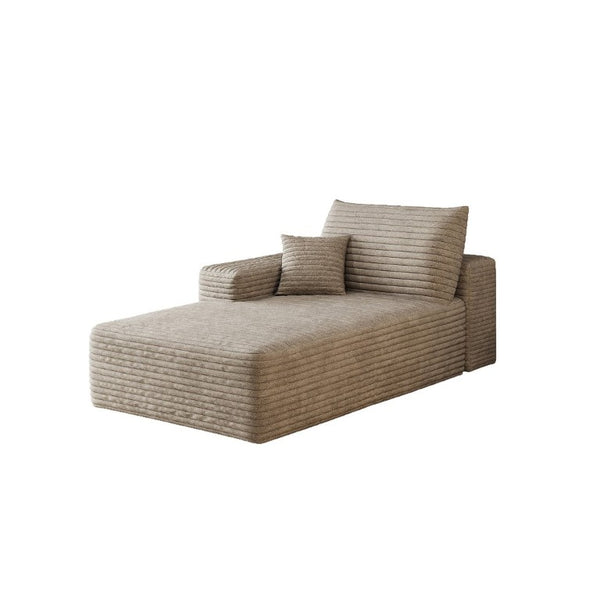 English Elm Y159-L-Sleeper-Grey Corduroy Sectional Sleeper Sofa with Reversible Chaise for Modern Living Camel Left Sleeper W2824P457754