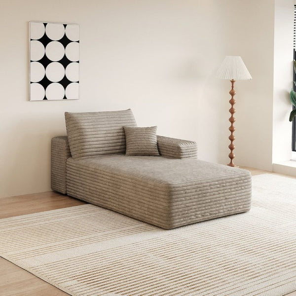 English Elm Y159-L-Sleeper-Grey Corduroy Sectional Sleeper Sofa with Reversible Chaise for Modern Living Camel Right Sleeper W2824P457756