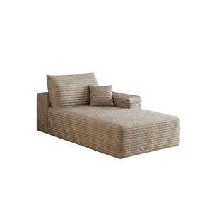 English Elm Y159-L-Sleeper-Grey Corduroy Sectional Sleeper Sofa with Reversible Chaise for Modern Living Camel Right Sleeper W2824P457756