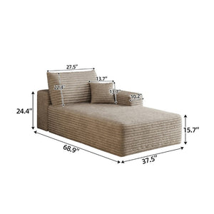 English Elm Y159-L-Sleeper-Grey Corduroy Sectional Sleeper Sofa with Reversible Chaise for Modern Living Camel Right Sleeper W2824P457756