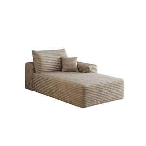 English Elm Y159-L-Sleeper-Grey Corduroy Sectional Sleeper Sofa with Reversible Chaise for Modern Living Camel Right Sleeper W2824P457756