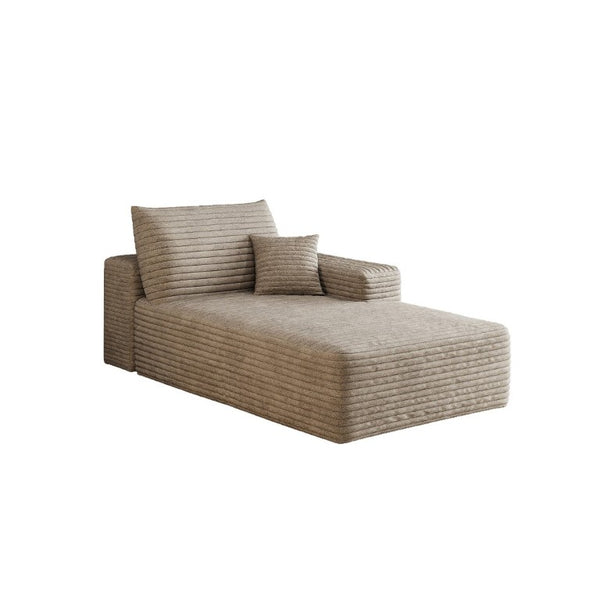 English Elm Y159-L-Sleeper-Grey Corduroy Sectional Sleeper Sofa with Reversible Chaise for Modern Living Camel Right Sleeper W2824P457756