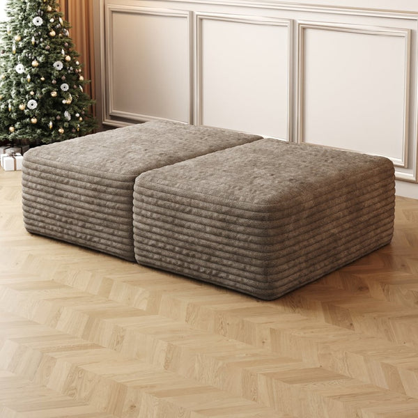 English Elm Y159-ottoman-grey Plush Corduroy Modular Ottoman for Contemporary Living Rooms and Bedrooms Camel W2824P457759