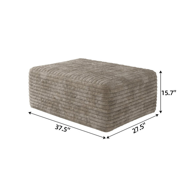 English Elm Y159-ottoman-grey Plush Corduroy Modular Ottoman for Contemporary Living Rooms and Bedrooms Camel W2824P457759