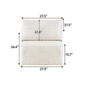 English Elm Y159-1s-white Corduroy Modular Sectional Reversible Chaise Deep Sink Comfort Sofa White W2824P474638