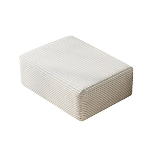 English Elm Y159-ottoman-grey Plush Corduroy Modular Ottoman for Contemporary Living Rooms and Bedrooms White W2824P474639