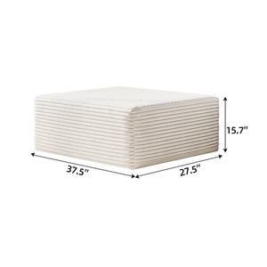 English Elm Y159-ottoman-grey Plush Corduroy Modular Ottoman for Contemporary Living Rooms and Bedrooms White W2824P474639
