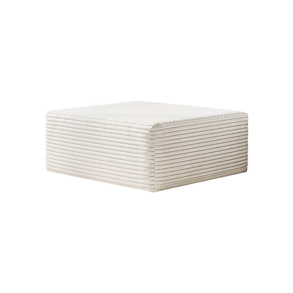 English Elm Y159-ottoman-grey Plush Corduroy Modular Ottoman for Contemporary Living Rooms and Bedrooms White W2824P474639