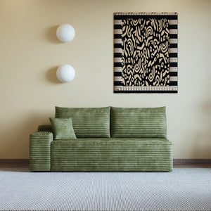 English Elm Y159-3Seat-Left-Black-Sofa Corduroy Sectional for Modern Living Rooms with Cloud Silhouette Green Left W2824P474640