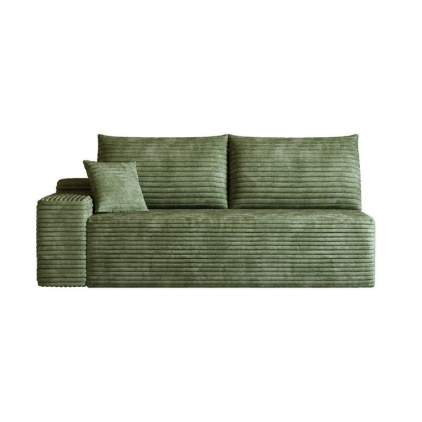 English Elm Y159-3Seat-Left-Black-Sofa Corduroy Sectional for Modern Living Rooms with Cloud Silhouette Green Left W2824P474640