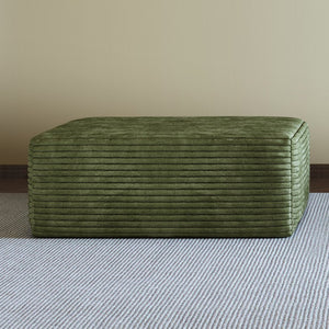 English Elm Y159-ottoman-grey Plush Corduroy Modular Ottoman for Contemporary Living Rooms and Bedrooms Green W2824P474650
