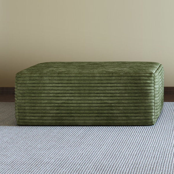 English Elm Y159-ottoman-grey Plush Corduroy Modular Ottoman for Contemporary Living Rooms and Bedrooms Green W2824P474650
