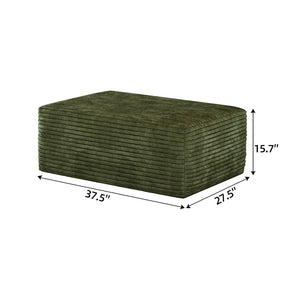 English Elm Y159-ottoman-grey Plush Corduroy Modular Ottoman for Contemporary Living Rooms and Bedrooms Green W2824P474650