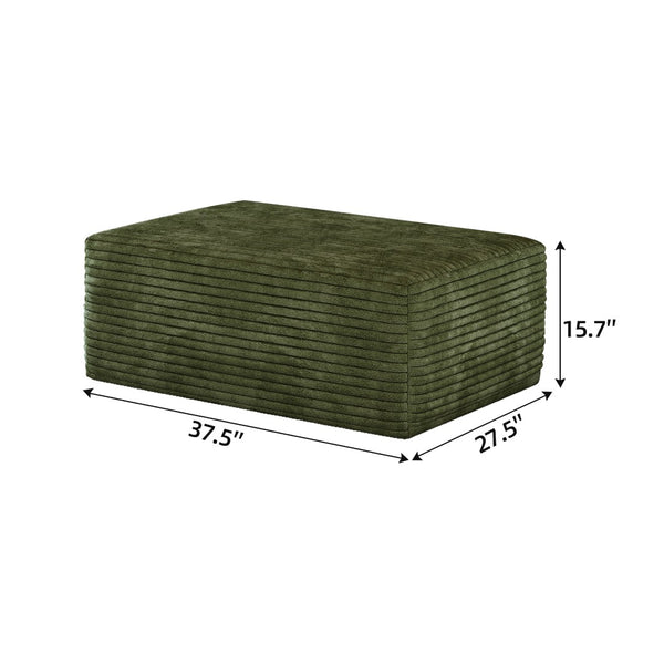 English Elm Y159-ottoman-grey Plush Corduroy Modular Ottoman for Contemporary Living Rooms and Bedrooms Green W2824P474650