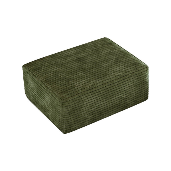English Elm Y159-ottoman-grey Plush Corduroy Modular Ottoman for Contemporary Living Rooms and Bedrooms Green W2824P474650