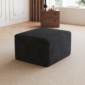 English Elm Sofa Ottoman Modular Sectional in Plush Corduroy with Reversible Chaise Configuration Black W2824P492202
