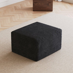 English Elm Sofa Ottoman Modular Sectional in Plush Corduroy with Reversible Chaise Configuration Black W2824P492202