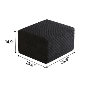 English Elm Sofa Ottoman Modular Sectional in Plush Corduroy with Reversible Chaise Configuration Black W2824P492202