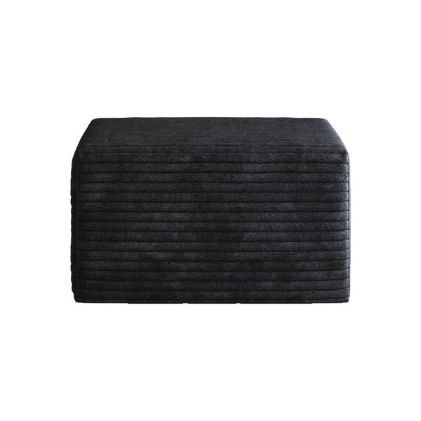 English Elm Sofa Ottoman Modular Sectional in Plush Corduroy with Reversible Chaise Configuration Black W2824P492202