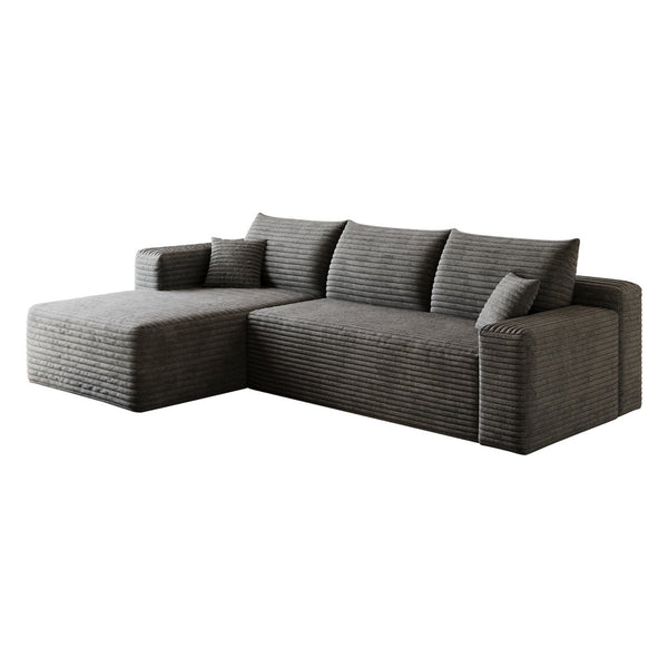 English Elm 95 Inch Cloud Sectional Corduroy Sofa Deep Seat U Shape Lounge for Living Room W2824P492203