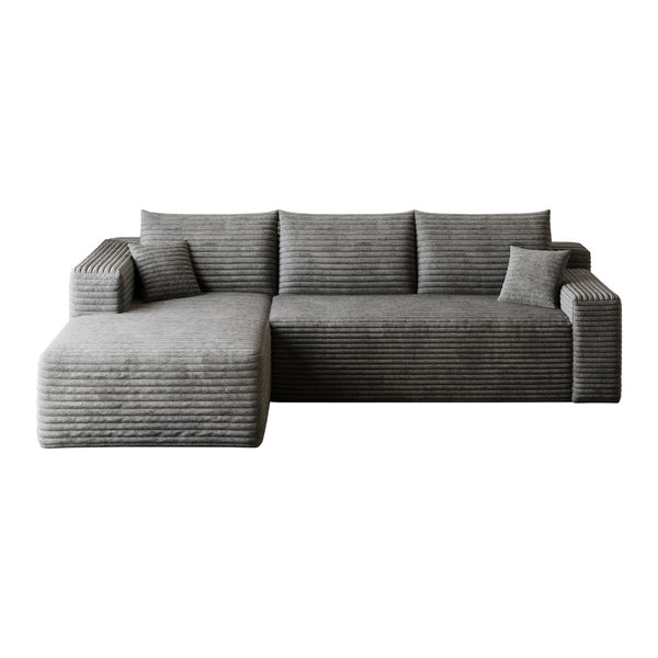 English Elm 95 Inch Cloud Sectional Corduroy Sofa Deep Seat U Shape Lounge for Living Room W2824P492203