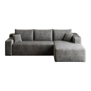 English Elm 95 Inch Plush Corduroy U Shaped Sectional Deep Seat Modern Cloud Sofa W2824P492205