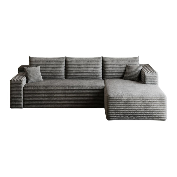 English Elm 95 Inch Plush Corduroy U Shaped Sectional Deep Seat Modern Cloud Sofa W2824P492205