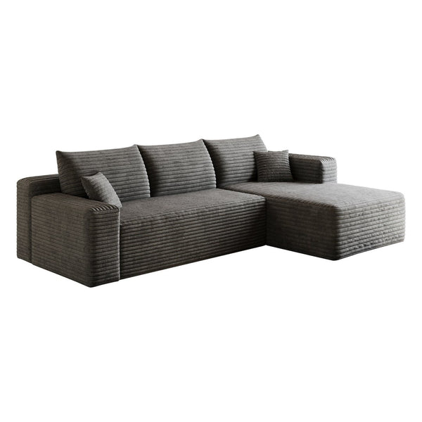 English Elm 95 Inch Plush Corduroy U Shaped Sectional Deep Seat Modern Cloud Sofa W2824P492205