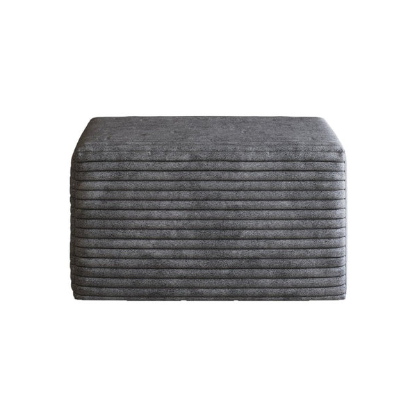 English Elm Sofa Ottoman Modular Sectional in Plush Corduroy with Reversible Chaise Configuration Dark Grey W2824P492206