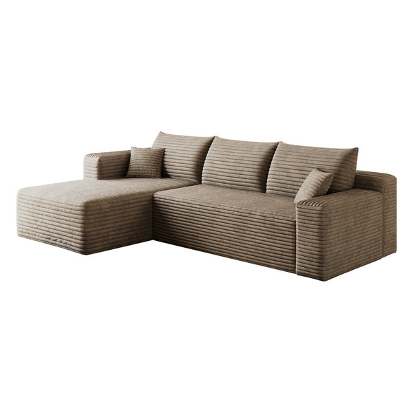 English Elm 95 Inch U Shaped Corduroy Sectional Sofa Deep Seat Cloud Couch for Living Room W2824P492207