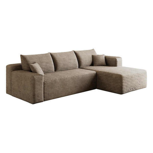 English Elm 95 Inch U Shaped Corduroy Sectional Sofa Deep Seat Modular Couch for Living Room W2824P492208