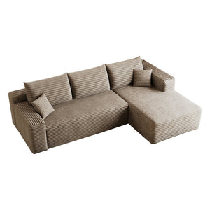 English Elm 95 Inch U Shaped Corduroy Sectional Sofa Deep Seat Modular Couch for Living Room W2824P492208