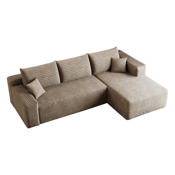 English Elm 95 Inch U Shaped Corduroy Sectional Sofa Deep Seat Modular Couch for Living Room W2824P492208