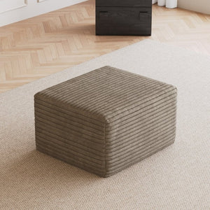 English Elm Sofa Ottoman Modular Sectional in Plush Corduroy with Reversible Chaise Configuration Camel W2824P492209
