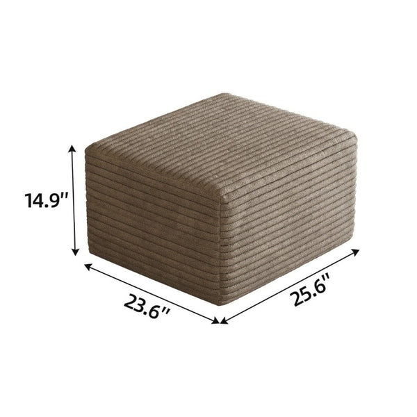 English Elm Sofa Ottoman Modular Sectional in Plush Corduroy with Reversible Chaise Configuration Camel W2824P492209
