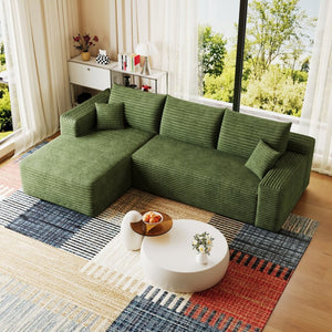 English Elm 95 Inch U Shaped Sectional Sofa Plush Corduroy Deep Seat Modern Living Room Couch W2824P492210