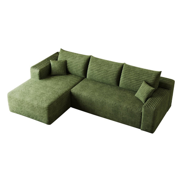 English Elm 95 Inch U Shaped Sectional Sofa Plush Corduroy Deep Seat Modern Living Room Couch W2824P492210
